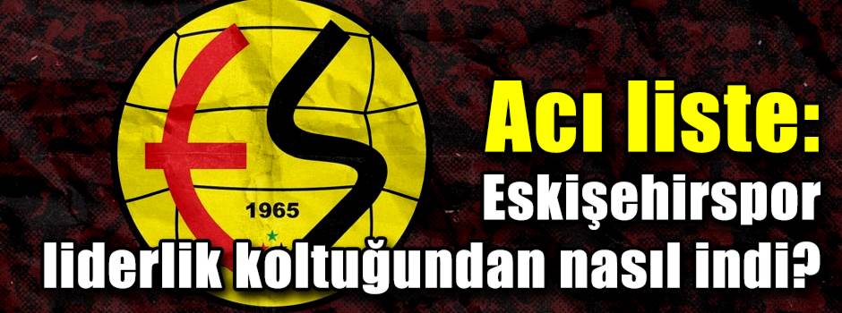 Acı liste: Eskişehirspor liderlik koltuğundan nasıl indi?